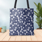 Japans Blauw Sakura Kersenbloesem Bloemen Tote Bag