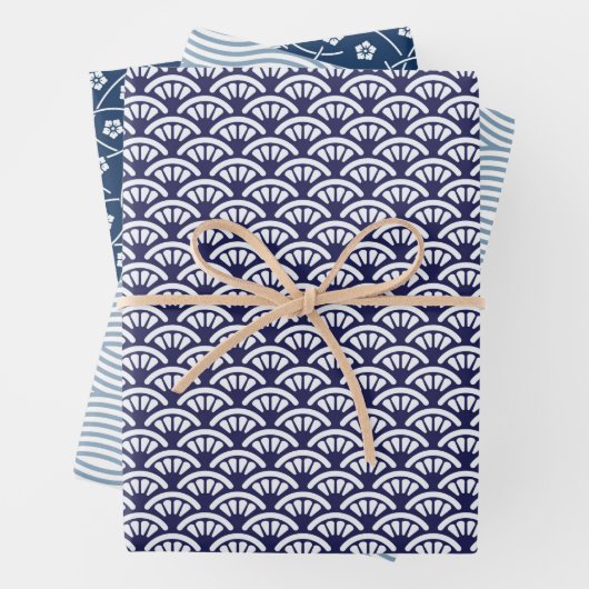 Japans blauw Sashiko-omslagpapier Inpakpapier Vel (In situ)