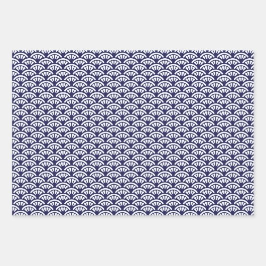 Japans blauw Sashiko-omslagpapier Inpakpapier Vel (Voorkant)