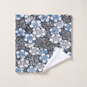  Japans blauw traditioneel ventilatorpatroon Bad Handdoek (Wasdoekje)