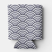 Japans blauw Waves Seigaiha Zee Blikjeskoeler (Achterkant)