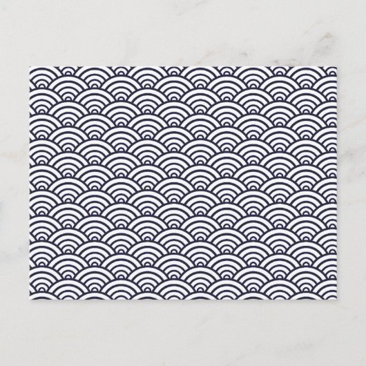 Japans blauw Waves Seigaiha Zee Briefkaart (Voorkant)