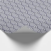 Japans blauw Waves Seigaiha Zee Cadeaupapier (Hoek)
