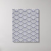 Japans blauw Waves Seigaiha Zee Canvas Afdruk (Voorkant)