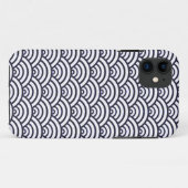 Japans blauw Waves Seigaiha Zee Case-Mate iPhone Case (Achterkant (horizontaal))