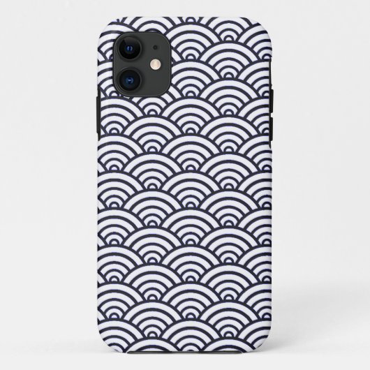 Japans blauw Waves Seigaiha Zee Case-Mate iPhone Case (Achterkant)