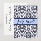 Japans blauw Waves Seigaiha Zee Kaart (Voorkant / Achterkant)