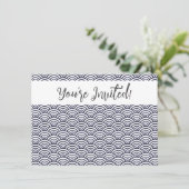 Japans blauw Waves Seigaiha Zee Kaart (Staand voorkant)