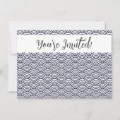 Japans blauw Waves Seigaiha Zee Kaart (Voorkant)