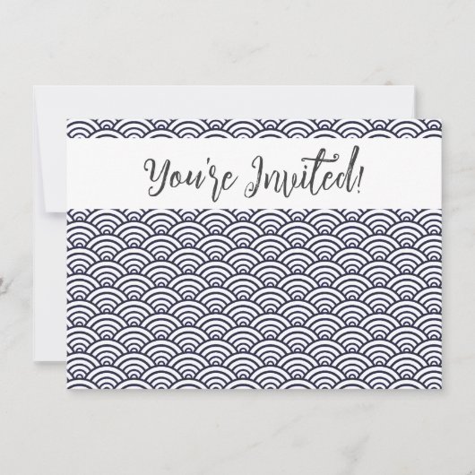 Japans blauw Waves Seigaiha Zee Kaart (Voorkant)