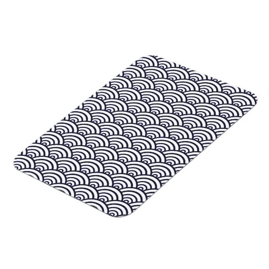 Japans blauw Waves Seigaiha Zee Magneet (Linkerzijde)