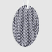 Japans blauw Waves Seigaiha Zee Ornament (voorkant)