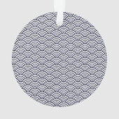 Japans blauw Waves Seigaiha Zee Ornament (achterkant)