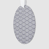 Japans blauw Waves Seigaiha Zee Ornament (voorkant)