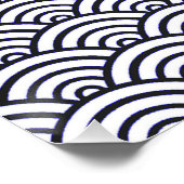 Japans blauw Waves Seigaiha Zee Perfect Poster (Hoek)