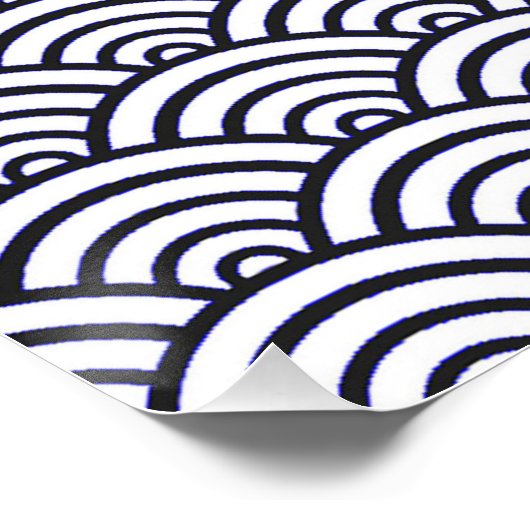 Japans blauw Waves Seigaiha Zee Perfect Poster (Hoek)