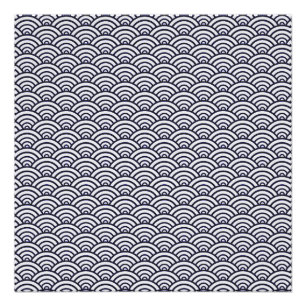 Japans blauw Waves Seigaiha Zee Poster