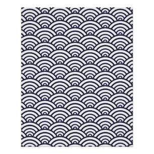 Japans blauw Waves Seigaiha Zee Poster