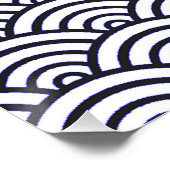 Japans blauw Waves Seigaiha Zee Poster (Hoek)