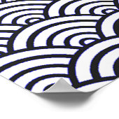 Japans blauw Waves Seigaiha Zee Poster (Hoek)