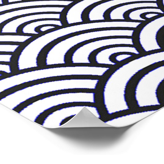 Japans blauw Waves Seigaiha Zee Poster (Hoek)