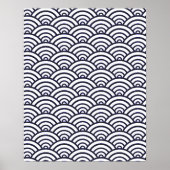Japans blauw Waves Seigaiha Zee Poster (Voorkant)