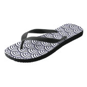 Japans blauw Waves Seigaiha Zee Teenslippers (Schuin)