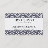 Japans blauw Waves Seigaiha Zee Visitekaartje (Achterkant)