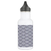 Japans blauw Waves Seigaiha Zee Waterfles (Links)