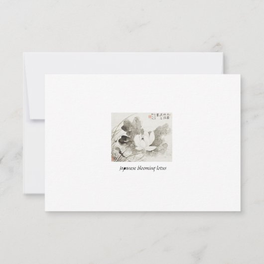 Japans bloeiende lotus (19e eeuw)  pai bedankkaart (Achterkant)