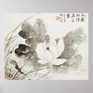 Japans bloeiende lotus (19e eeuw)  pai poster