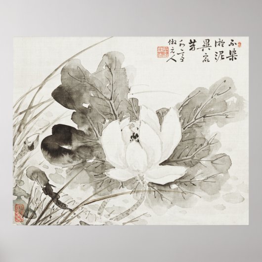 Japans bloeiende lotus (19e eeuw)  pai poster (Voorkant)
