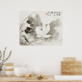 Japans bloeiende lotus (19e eeuw)  pai poster (Keuken)