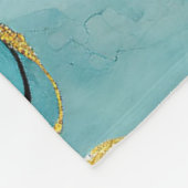 Japans Bloemen Blauwgroen Goud Fleece Deken (Hoek)