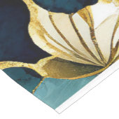 Japans Bloemen Blauwgroen Goud Korte Tafelloper (Hoek)