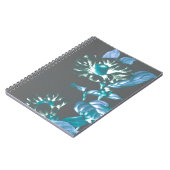Japans Bloemen Blauwgroen Taupe Grijs Notitieboek (Linkerzijde)