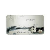 Japans Bloemen Bruiloft Label (Voorkant)