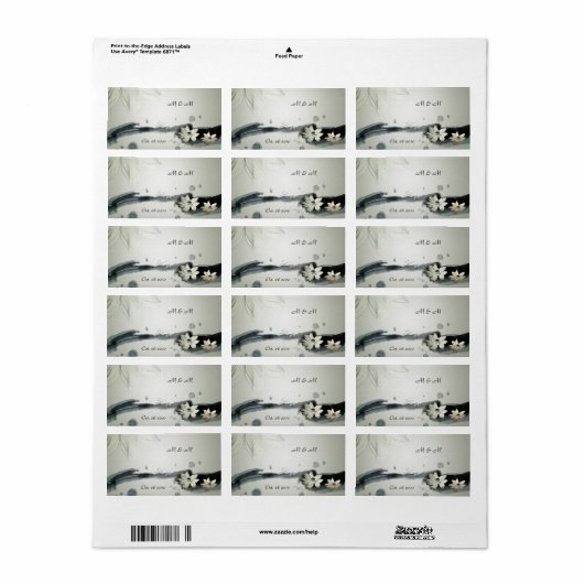 Japans Bloemen Bruiloft Label (Full Sheet)