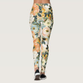 Japans Bloemen Roze en Gouden Leggings (Achterkant)