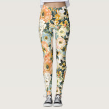 Japans Bloemen Roze en Gouden Leggings