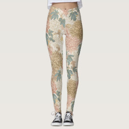 Japans Bloemen Roze en Gouden Leggings