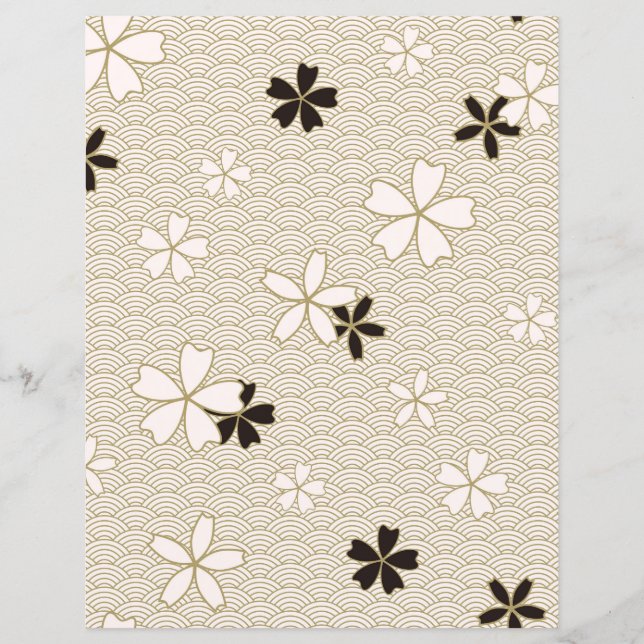 Japans Bloemen Scrapbook Papier | Elegante bloem (Voorkant)
