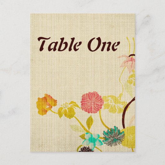Japans bloemen tafel nummer Briefkaart (Voorkant)