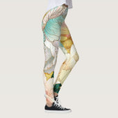 Japans Bloemen Turquoise Gouden Leggings (Rechts)
