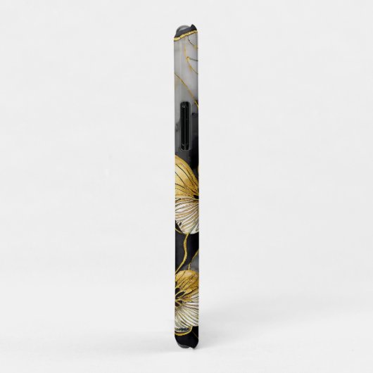 Japans Bloemen Zwart Goud Case-Mate iPhone Case (Achterkant/rechts)