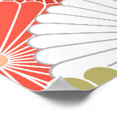 Japans Bloemengolf: Kleurrijke Vintage Poster (Hoek)