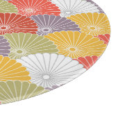 Japans Bloemengolf: Kleurrijke Vintage Snijplank (Hoek)