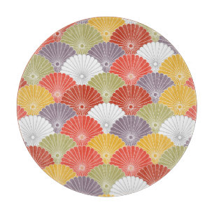 Japans Bloemengolf: Kleurrijke Vintage Snijplank