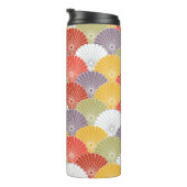 Japans Bloemengolf: Kleurrijke Vintage Thermosbeker (Geroteerd rechts)