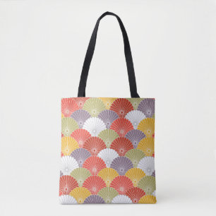 Japans Bloemengolf: Kleurrijke Vintage Tote Bag